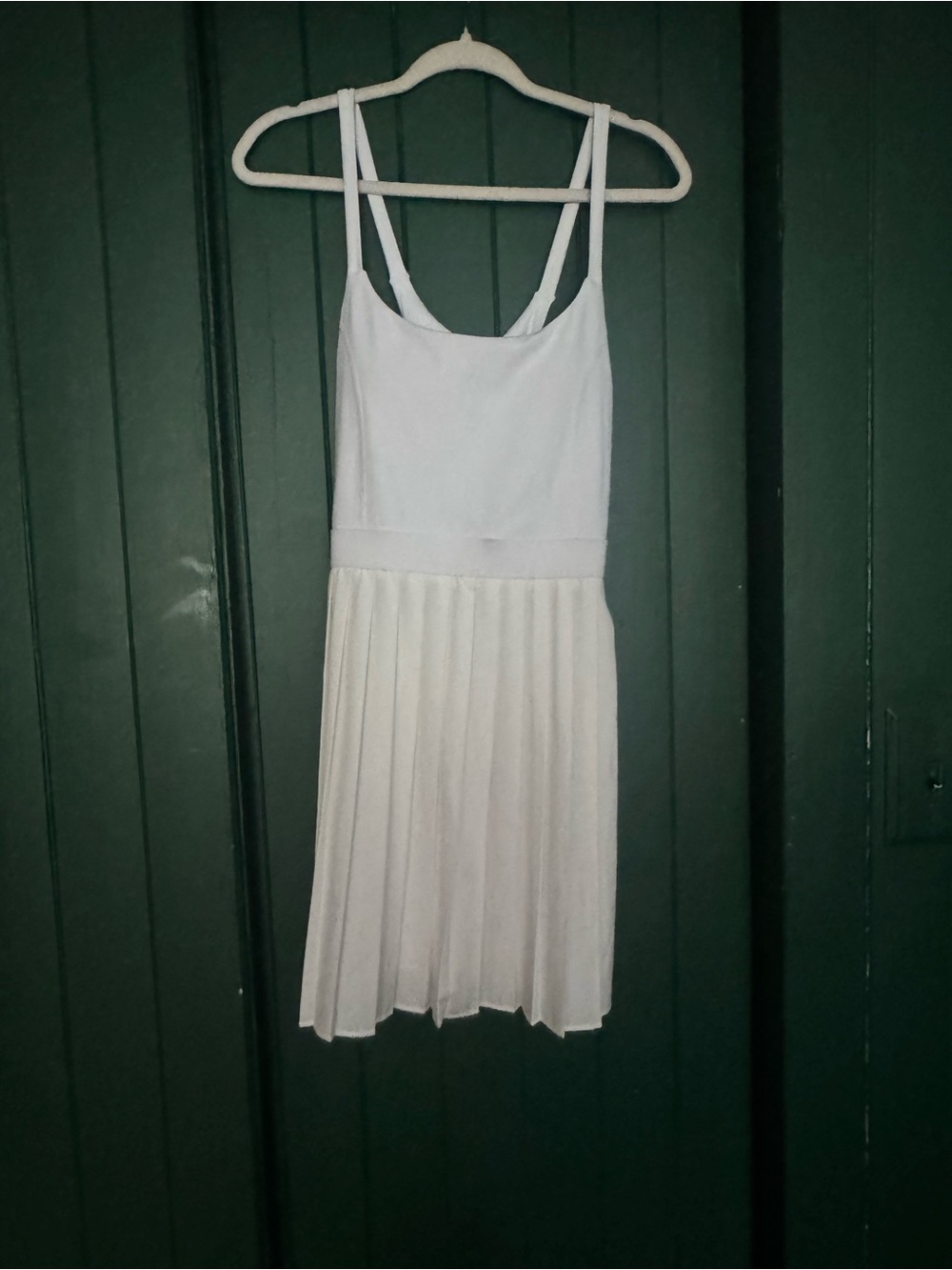 Z by Zella White Pleated Tennis Dress with Spaghetti Straps